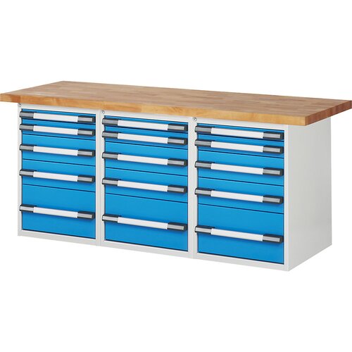 eurokraft pro delovna miza, modularni sistem serije 7, 15 predalov, šxg 2000 x 700 mm Cene