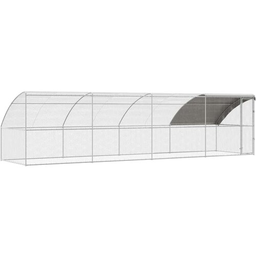 vidaXL Kletka za piščance 4 pcs srebrna 800 x 200 x 200 cm Jeklo in PE, (5000204348) Cene