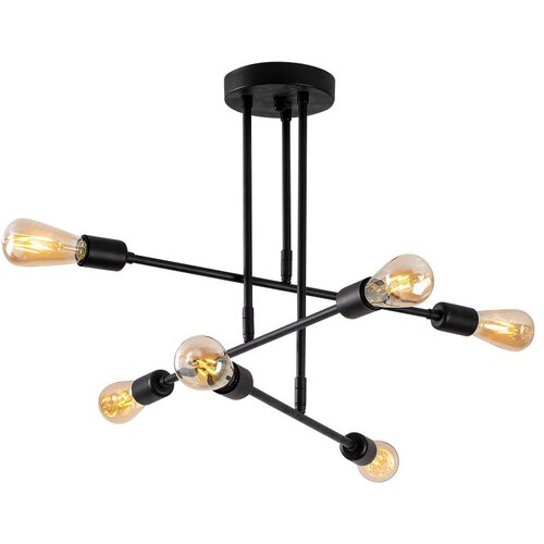 Opviq Visilica FLOWER L, crna, metal, 75 x 75 cm, visina 50 cm, 6 x E27 40 W, Flower - 162 - AV Slike