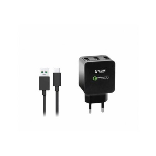 Xplore XP287 Brzi punjač sa 3 ulaza + USB kabl Tip C Cene