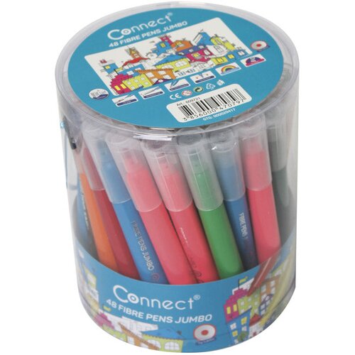  &amp;Scaron;OLSKI FLOMASTERJI 48 BARV (12 BARV X 4 KOSI) V PVC KANTI JUMBO CONNECT Slike