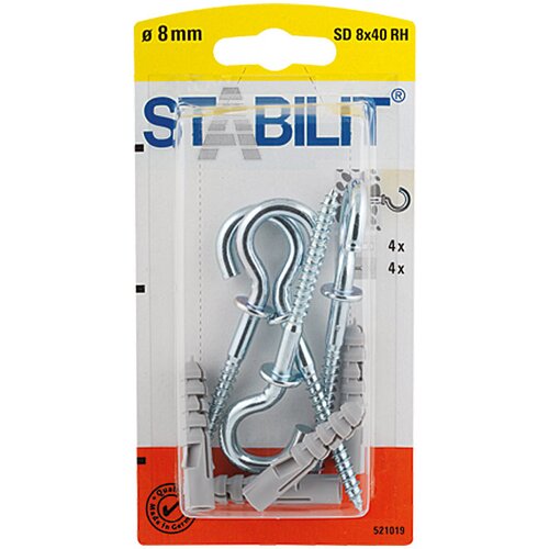 STABILIT set tipla s vijkom (Promjer tiple: 8 mm, Duljina tiple: 40 mm, 4 Kom., S kukom) Cijene