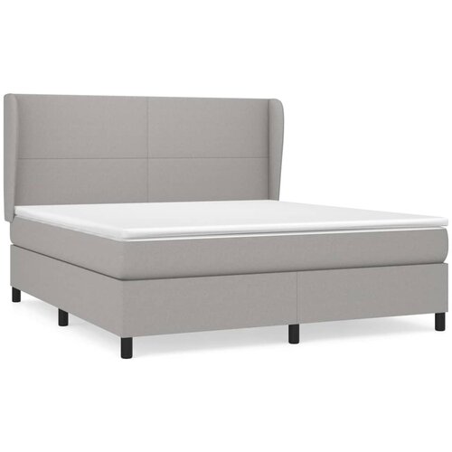 VidaXL Box spring postelja z vzmetnico svetlo siva 160x200 cm žamet, (20790985) Slike