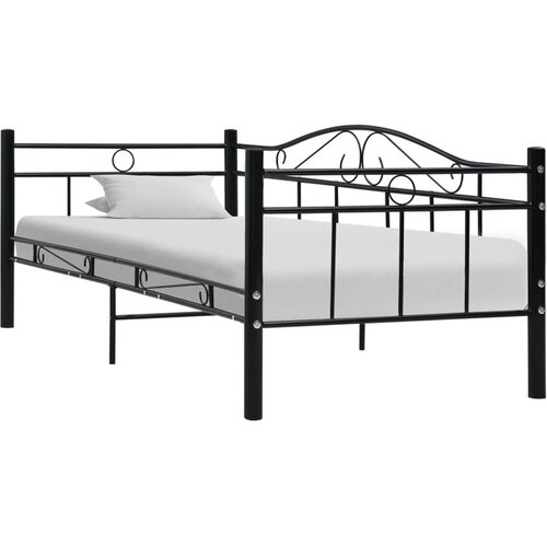  Posteljni okvir za dnevno posteljo črn kovinski 90x200 cm Slike
