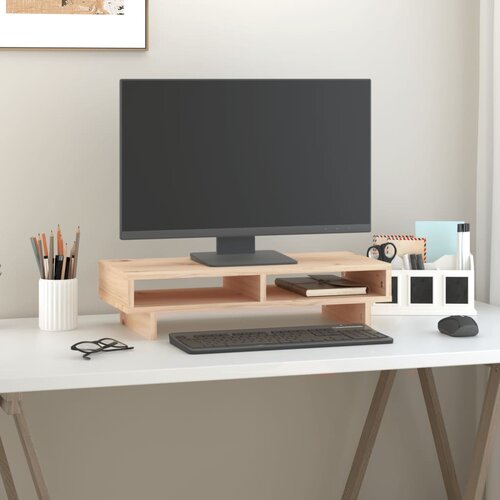 VidaXL Stalak za monitor 60 x 27 x 14 cm od masivne borovine Slike