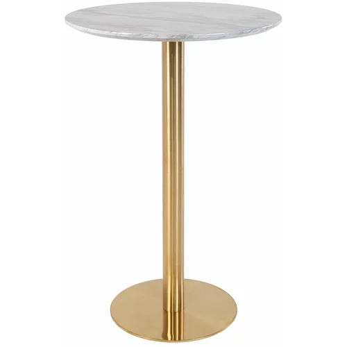 House Nordic Okrogla barska miza z mizno ploščo v marmornem dekorju ø 70 cm Bolzano –