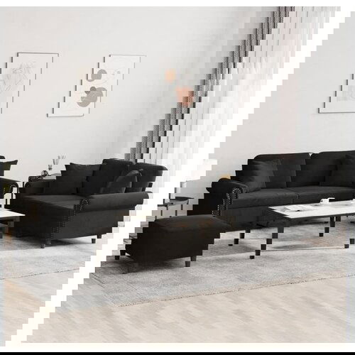 vidaXL 3-dijelni set sofa s jastucima crni baršunasti Cene