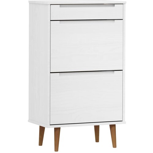 Maison Chic Omarica za obutev - Kopa za čevlje MOLDE bela 59,5x35x103 cm trdna borovina, (21777417) Slike