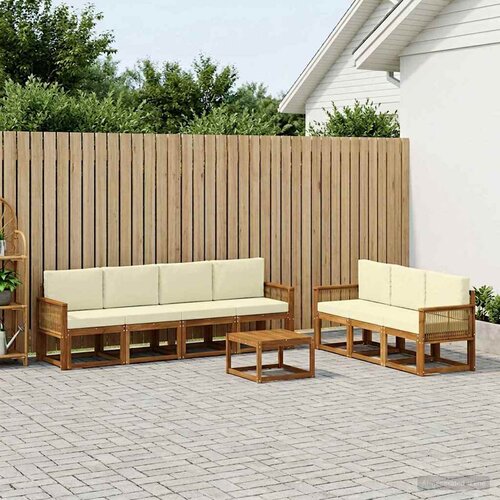  Set vanjskih sofa 8 pcs Prirodna i krem Poliester Slike