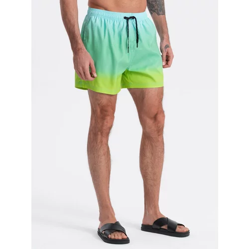 Ombre Men's effect swim shorts - light turquoise