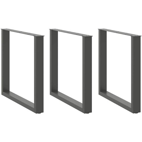  Noge za blagovaonski stol U-oblik 3 kom antracit 80 x (72-73) cm čelik Cene
