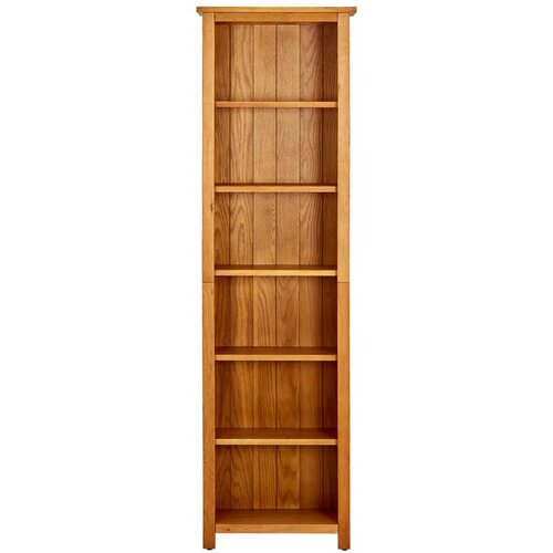 Maison Chic Knjižna omara - Knjižni regal 6-nadstropna 52x22x180 cm trdna hrastovina, (21725763) Cene