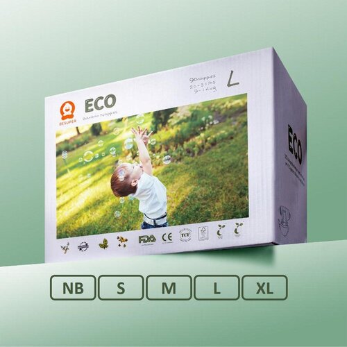 BeSuper eco bamboo pelene - mala kutija / s (2-7 kg) 34 kom Slike
