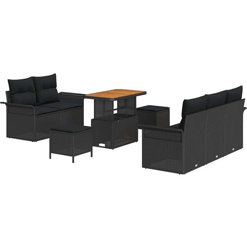  Sjedeća garnitura za vrt 8 kom. 7-Broj sjedala Crna 90 x 55 x 71 cm Slike