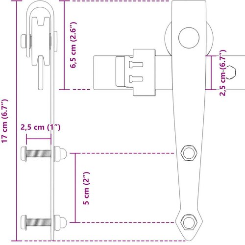 Mini set za klizna vrata ormarića crni 122 cm ugljični čelik Slike