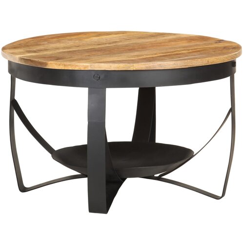 VidaXL klubska mizica &amp;Oslash; 68x43 cm robusten mangov les Slike