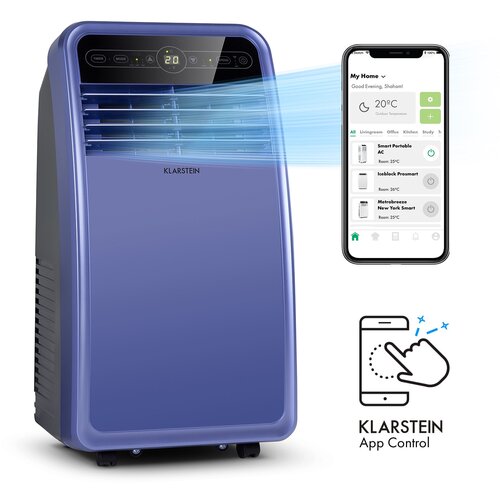 Klarstein Metrobreeze New York Smart 7k, prijenosna klima, 7000 BTU / 2,1 kW, energetski razred A, daljinski upravljač Cijene