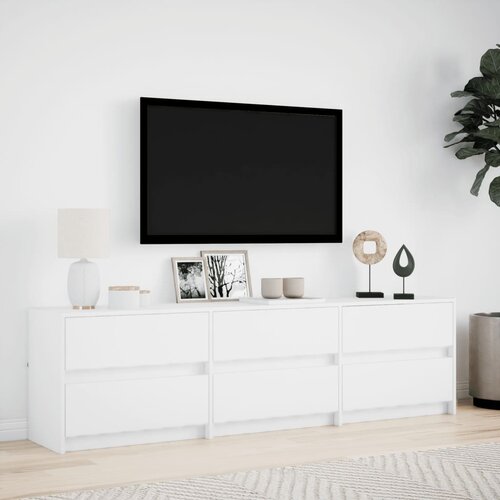  ormarić LED bijeli 180 x 34 x 50 cm od konstruiranog drva Slike