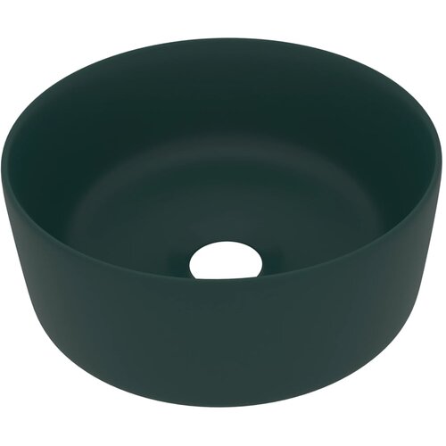 vidaXL Luksuzni okrugli umivaonik mat tamnozeleni 40 x 15 cm keramički Cene