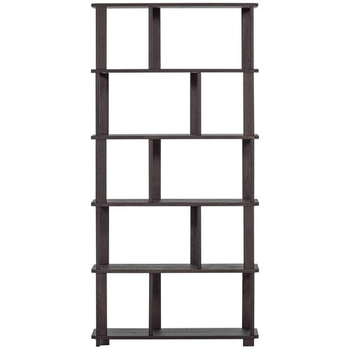 WOOOD Temno rjav regal iz masivnega hrasta 90x186x30 cm Riss &ndash; Cene