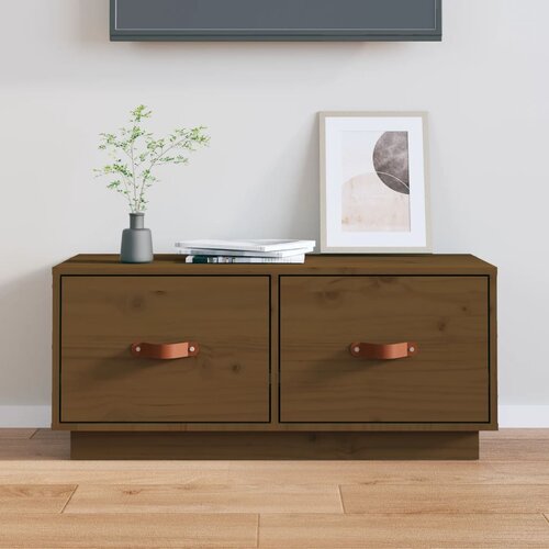 The Living Store TV omarica medeno rjava 80x34x35 cm trdna borovina - TV Omarica, (21375596) Slike