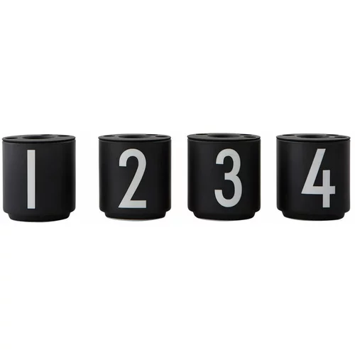 Design Letters set od 4 crna porculanska svijećnjaka Mini