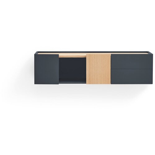 Teulat Antracitno siva/u prirodnoj boji niska komoda u dekoru hrasta 110x23 cm Otto &ndash; Cijene