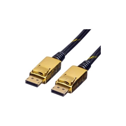 Roline DisplayPort priključni kabel DisplayPort vtič\, DisplayPort vtič 5.00 m črna/zlata 11.04.5647 za&scaron;čiten DisplayPort kabel, (20419581) Cene