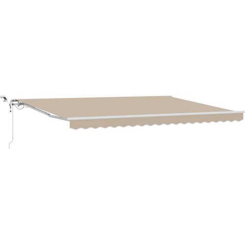 vidaXL Povlačivi tende Bež 450 &times; 350 cm Poliester - Bež 450 &times; 350 cm s bijelim okvirom Cijene