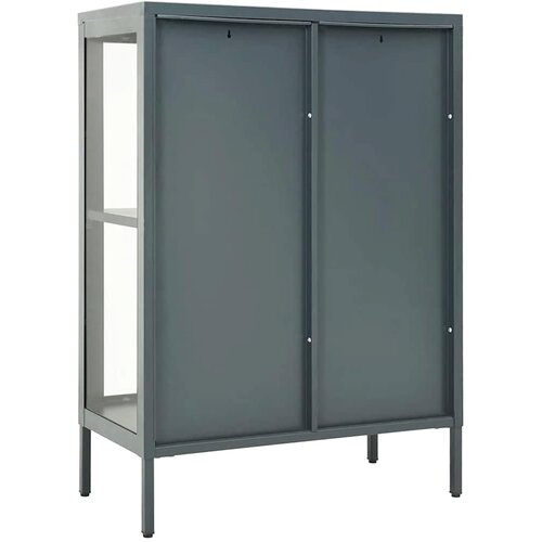  Komoda 75 x 35 x 105 cm od čelika i stakla Slike