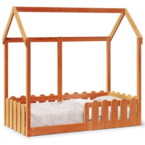 Maison Chic Otroška postelja - Otroški ležaj - Otroški posteljni okvir voščeno rjav 70x140 cm trdna borovina, (21698358) Cene