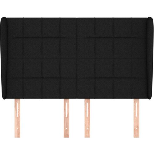  Uzglavlje s u&amp;scaron;ima crno 147x23x118/128 cm od tkanine Slike