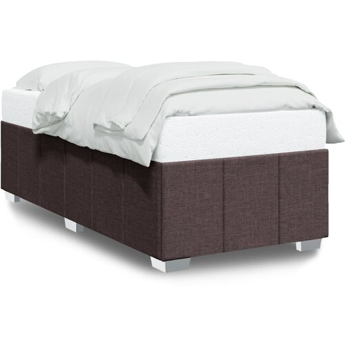 Maison Chic Posteljni okvir - Enojna postelja - Postelja za odrasle brez vzmetnice temno rjav 100x200 cm blago-J7734, (21766333) Slike