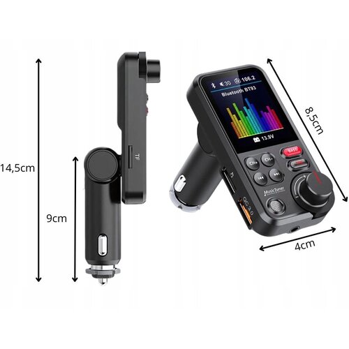  Avto bluetooth oddajnik 5.0 FM USB QC TF bas LCD 12-24V Slike