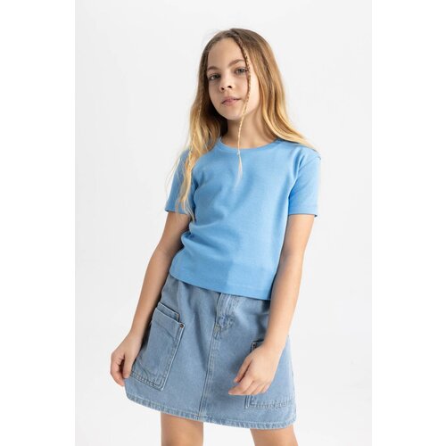 Defacto Girls Slim Fit Rib Short Sleeve T-Shirt Slike