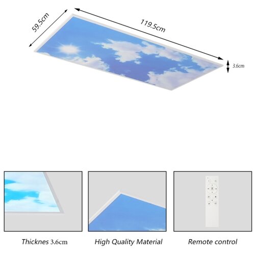  Brilagi -LED Prigu&amp;scaron;iva stropno svetlo SLIMFRAME LED/80W/230V 120x60 cm srebrna/plava + sa daljinskim upravljačem Slike