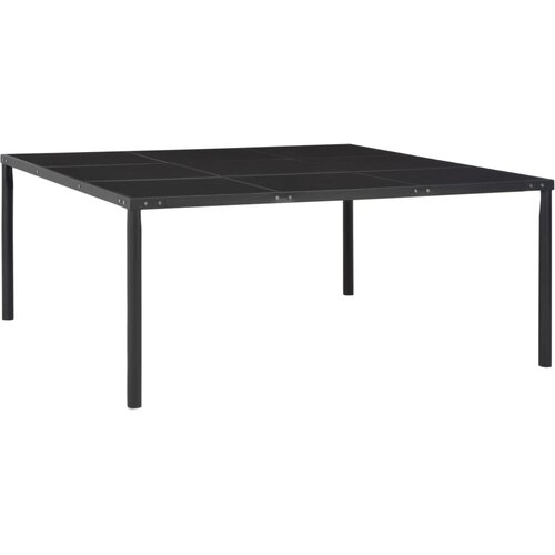 vidaXL vrtna miza črna 170x170x74,5 cm jeklo in steklo Cene