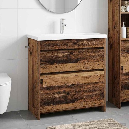 Set namje&amp;scaron;taja za kupaonicu Staro drvo 81 x 40 x 84,5 cm Slike