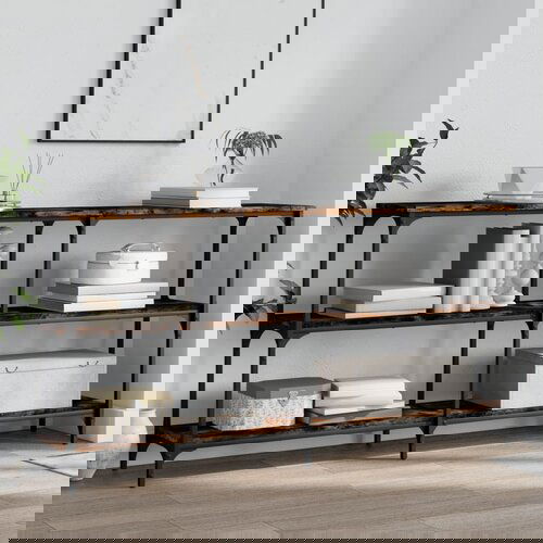 VidaXL Konzolni stol boja hrasta 150x29x75 cm od konstruiranog drva Slike