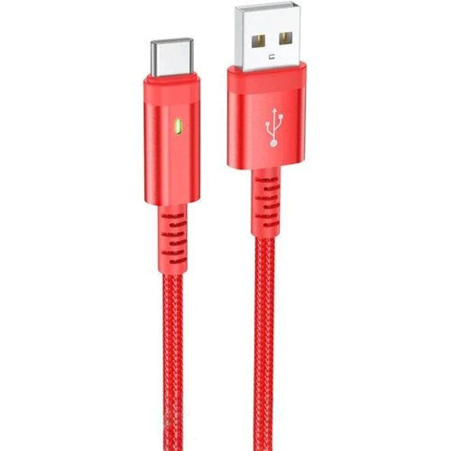  Kabal BOROFONE BU38 Leader intelligent power-off charging data cable Type-C red 1,2m, 3A Cene