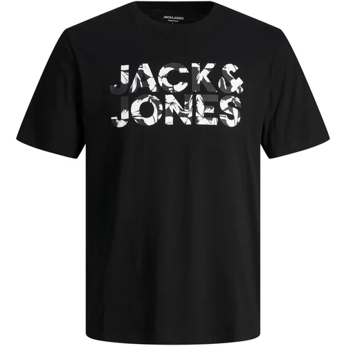 Jack & Jones Majica 'JEFF' antracit / črna / bela