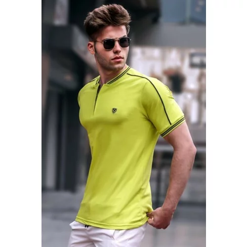 Madmext Apple Green Polo Neck Men's T-Shirt 9281