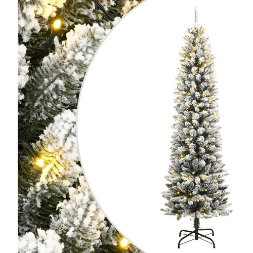 vidaXL Umjetno božićno drvce s 300 LED žarulja i snijegom 210 cm - 210 cm 1 s LED svjetlima Cijene