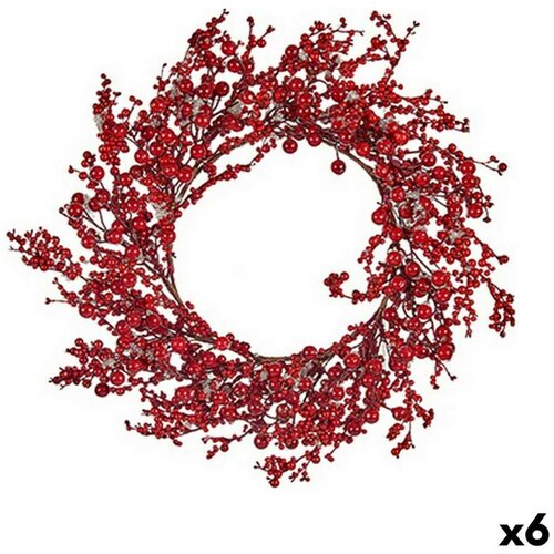  Coroană de Crăciun Crvena Plastika 48 x 10 x 48 cm (6 kom.) Slike
