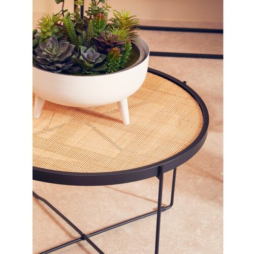 Premier Housewares Okrogla klubska mizica iz ratana v naravni barvi &amp;oslash; 60 cm Depok &amp;ndash; Slike