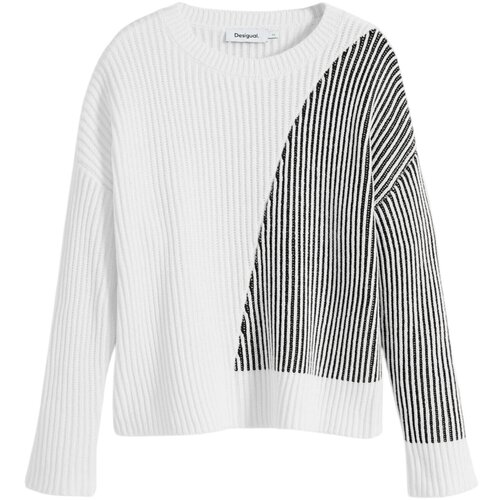 Desigual Puloverji JERS_NOME 25WWJF26 Bela Slike
