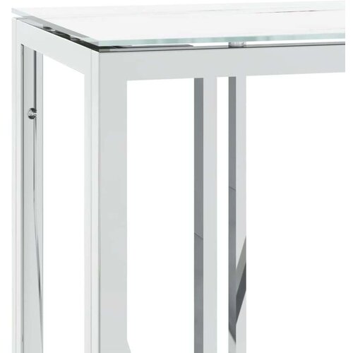 vidaXL Konzolni stol srebrni 110x30x70 cm nehrđajući čelik i staklo Cijene
