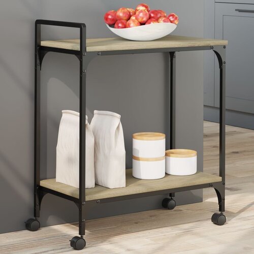 vidaXL Kuhinjska kolica boja hrasta 60 5x31x72 5 cm konstruirano drvo Cijene