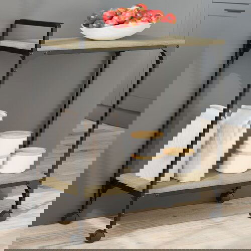VidaXL Kuhinjska kolica boja hrasta 60 5x31x72 5 cm konstruirano drvo Slike