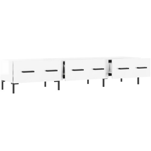  TV ormarić sjajni bijeli 150 x 36 x 30 cm od konstruiranog drva Bijela Slike